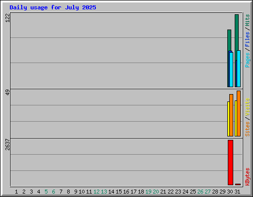 Daily usage for July 2025