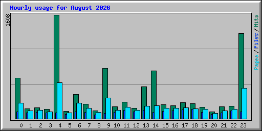Hourly usage for August 2026